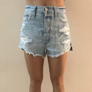 Abercrombie high waisted shorts distressed